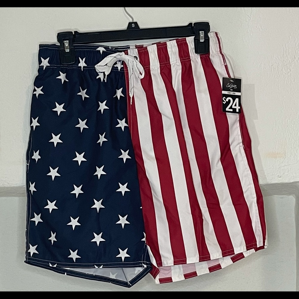 American flag swimsuit for men